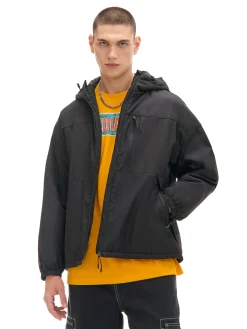 Cropp Kurtki, Płaszcze*Czarna kurtka basic z kapturem