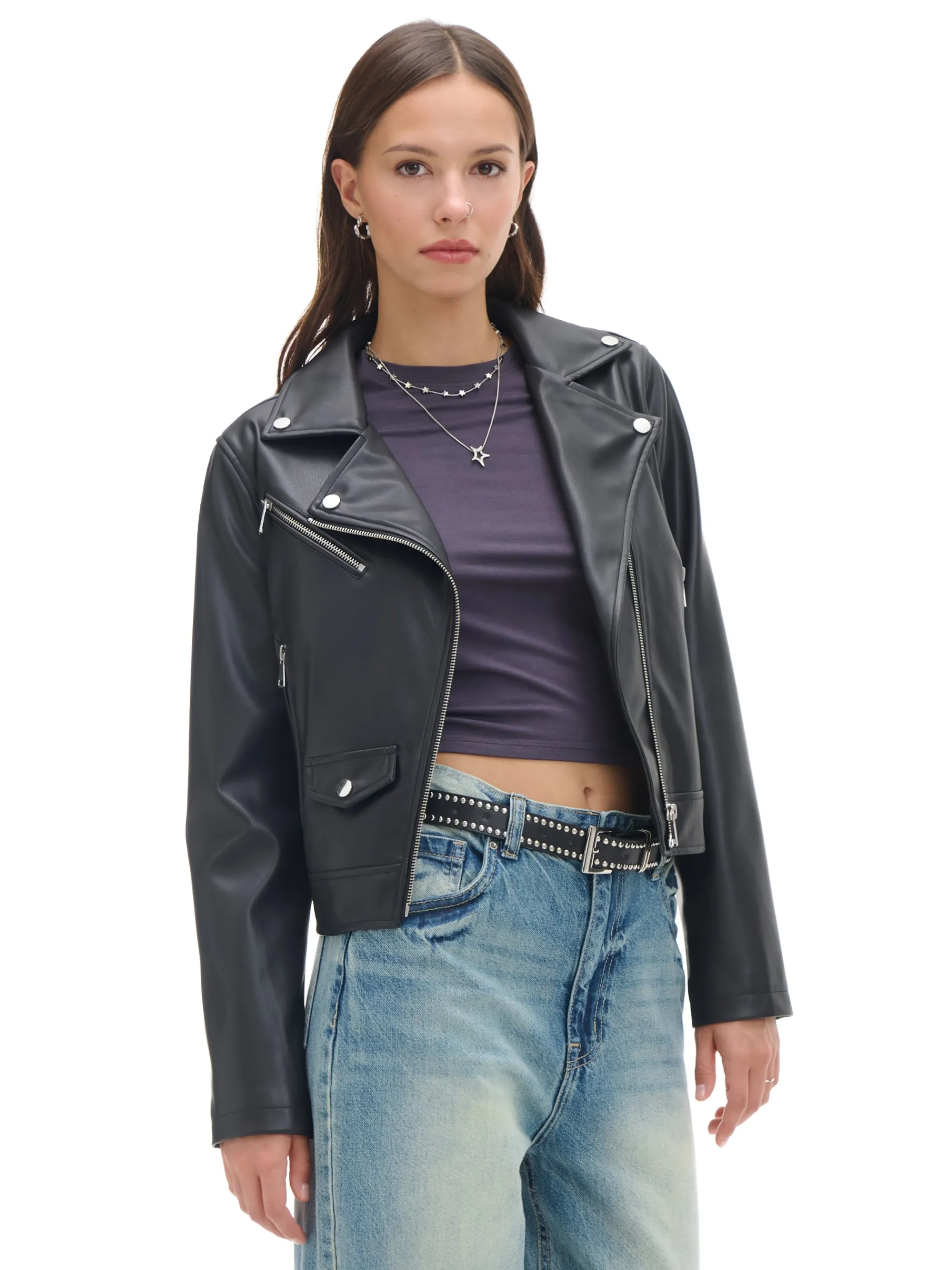 Cropp Kurtki, Płaszcze*Czarna kurtka biker