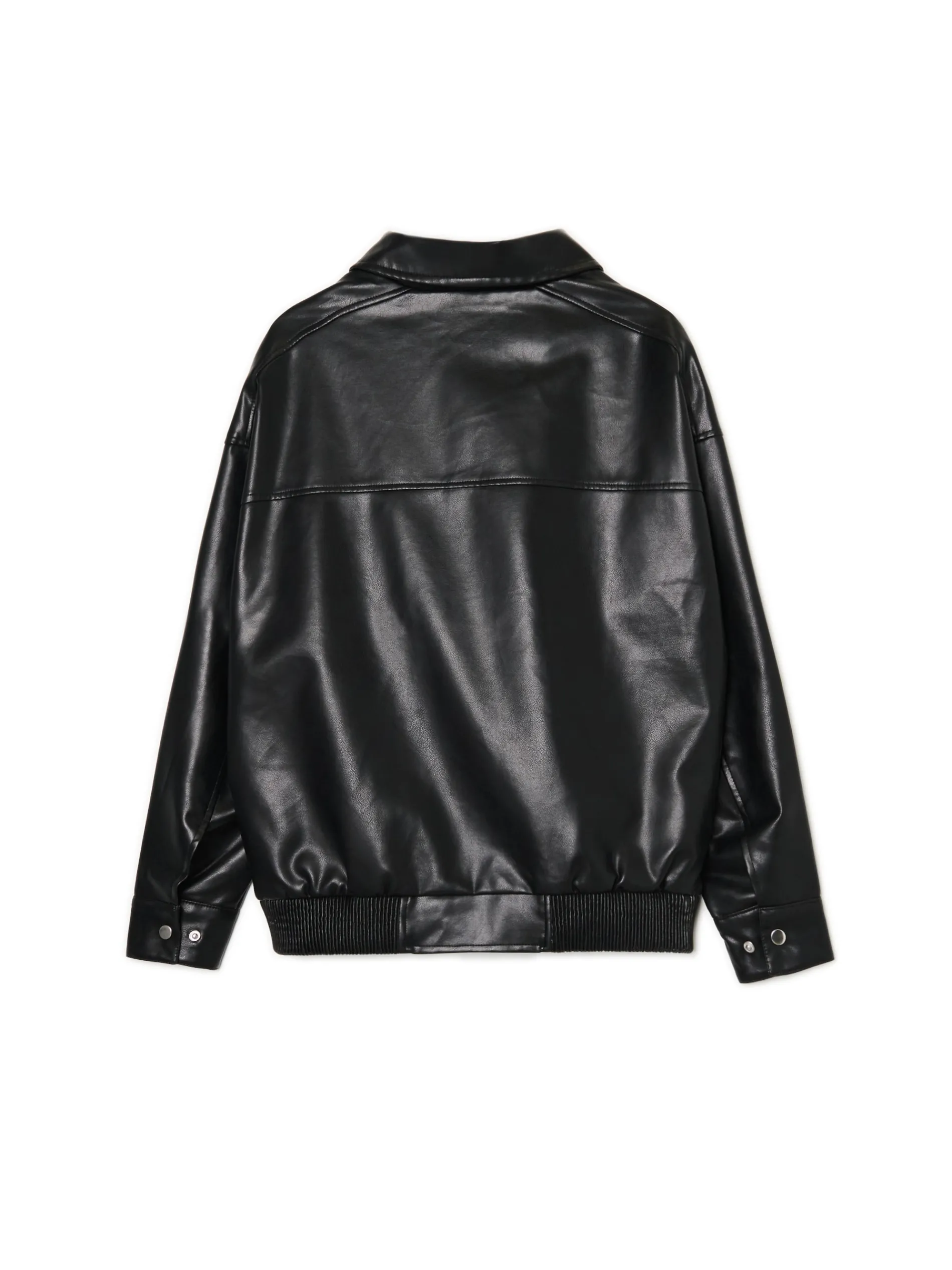 Cropp Kurtki, Płaszcze*Czarna kurtka bomber ze sztucznej skóry