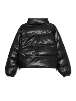 Cropp Kurtki, Płaszcze*Czarna kurtka puffer z efektem skóry