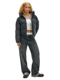 Cropp Kurtki, Płaszcze*Czarna kurtka puffer z gładkim karczkiem