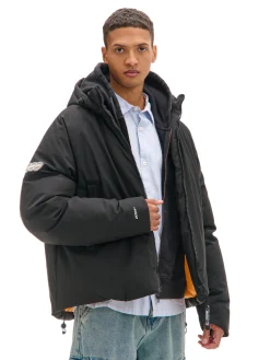 Cropp Kurtki Zimowe|Kurtki, Płaszcze*Czarna kurtka puffer z kapturem