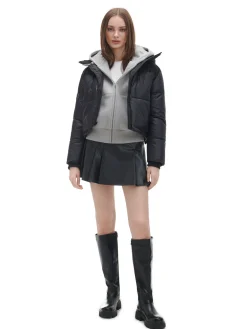 Cropp Kurtki, Płaszcze*Czarna kurtka puffer z kapturem