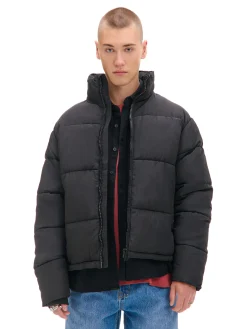 Cropp Kurtki Zimowe|Kurtki, Płaszcze*Czarna kurtka puffer ze stójką