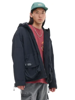 Cropp Kurtki Zimowe|Kurtki, Płaszcze*Czarna kurtka z kapturem