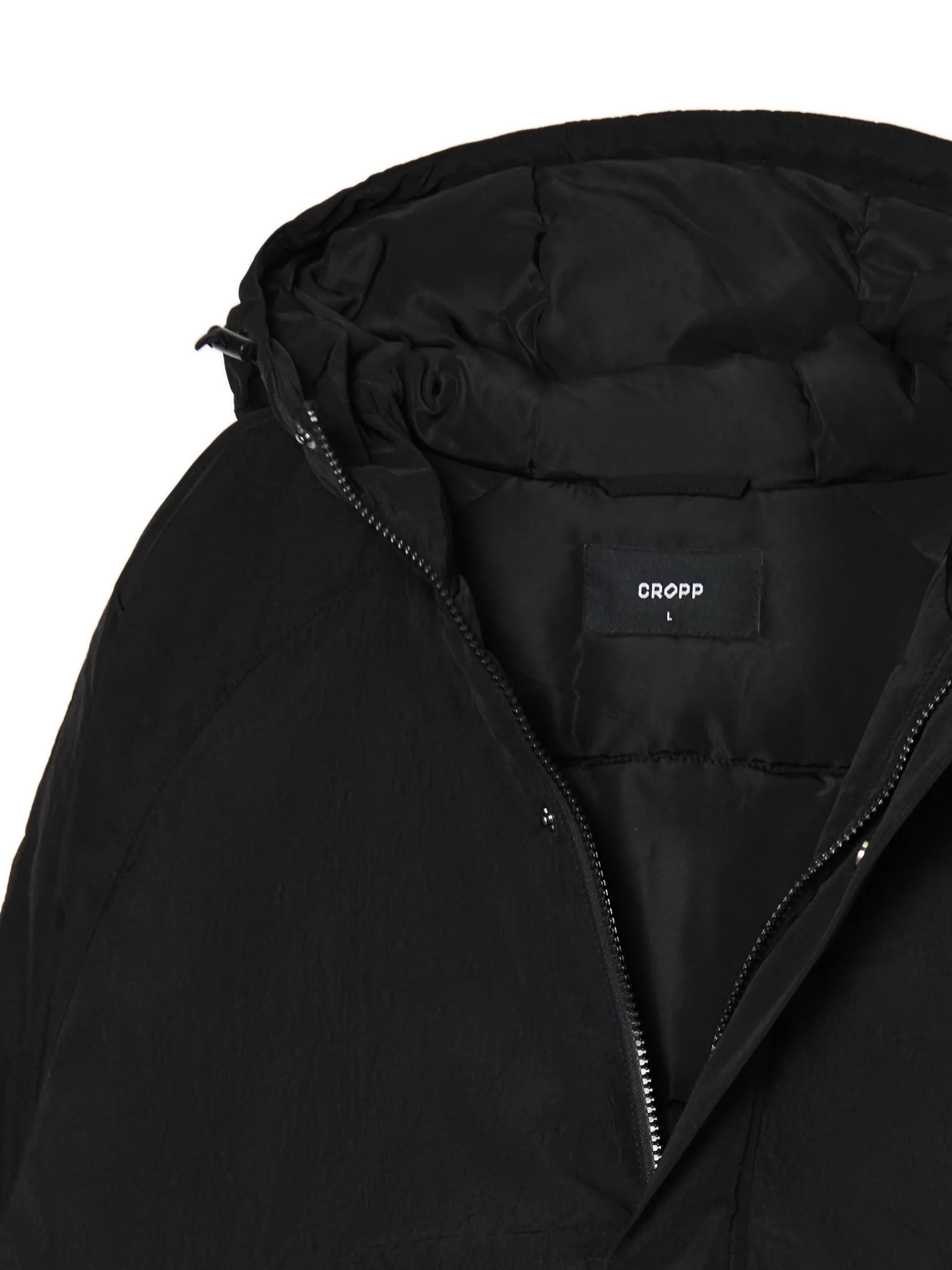 Cropp Kurtki Zimowe|Kurtki, Płaszcze*Czarna kurtka z kapturem