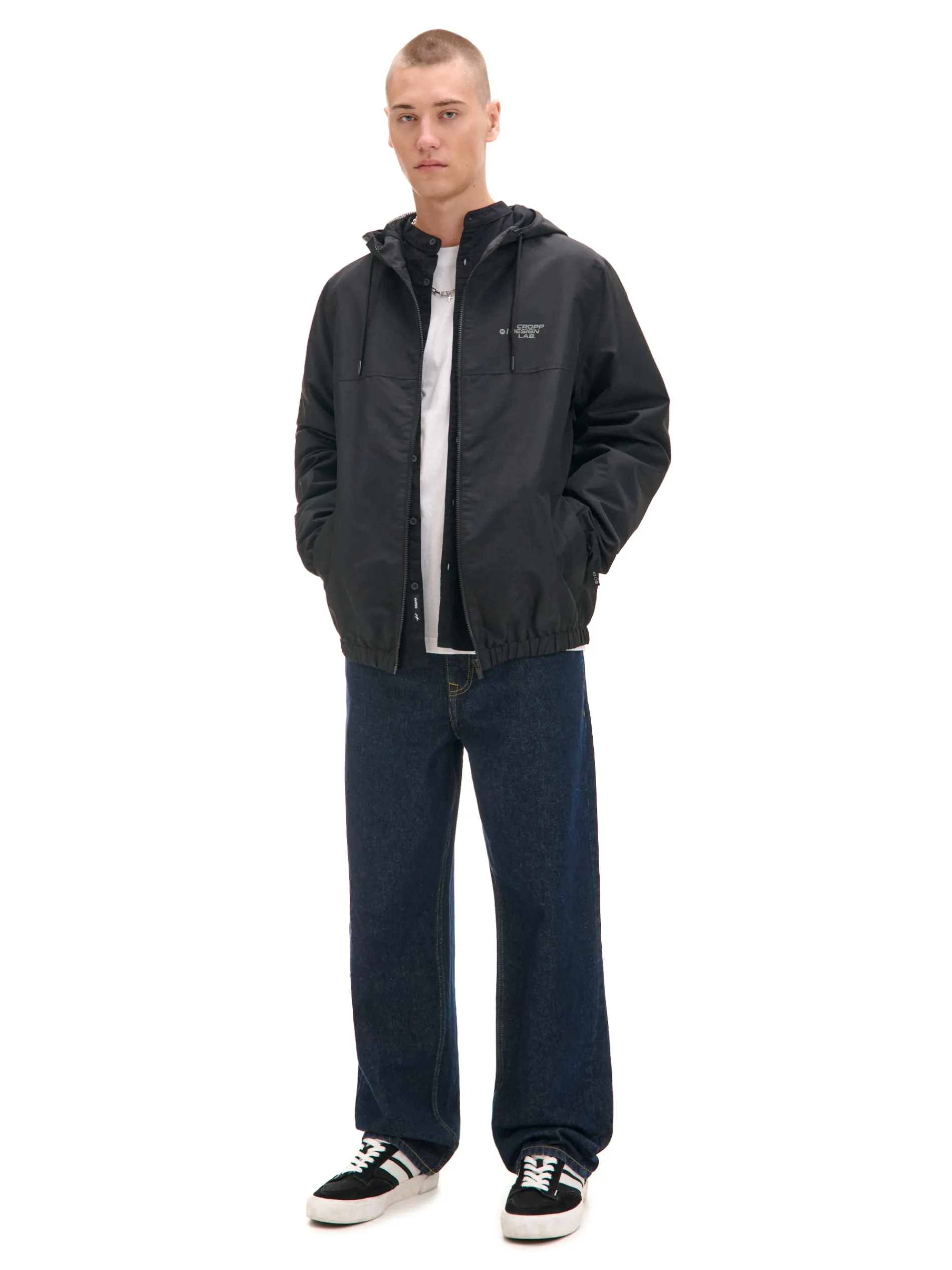 Cropp Kurtki, Płaszcze*Czarna kurtka z kapturem