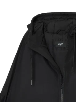 Cropp Kurtki, Płaszcze*Czarna kurtka z kapturem i nadrukiem