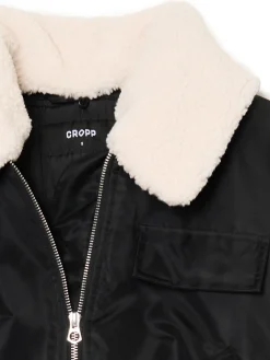 Cropp Kożuszki, Futerka*Czarna kurtka z odpinanym kołnierzem