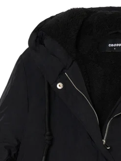 Cropp Kurtki, Płaszcze|Kożuszki, Futerka*Czarna parka z kapturem
