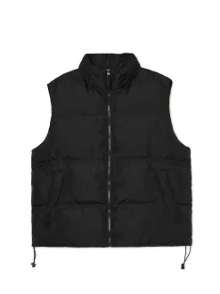 Cropp Kurtki, Płaszcze*Czarna pikowana kamizelka z regulacją