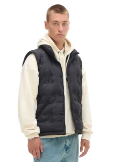 Cropp Kurtki, Płaszcze*Czarna pikowana kamizelka ze stójką