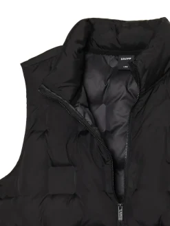 Cropp Kurtki, Płaszcze*Czarna pikowana kamizelka ze stójką