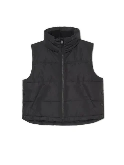 Cropp Kurtki, Płaszcze*Czarna pikowana kamizelka