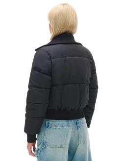 Cropp Kurtki, Płaszcze*Czarna pikowana kurtka bomber