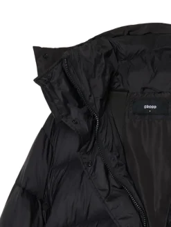 Cropp Kurtki, Płaszcze*Czarna pikowana kurtka z kapturem
