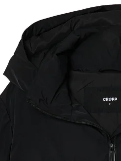 Cropp Kurtki, Płaszcze*Czarna pikowana kurtka z kapturem