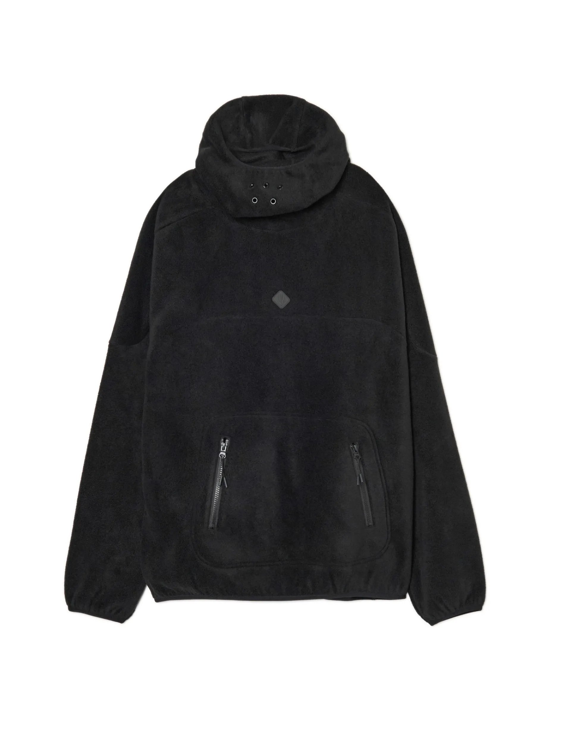 Cropp Bluzy*Czarna polarowa bluza z kapturem