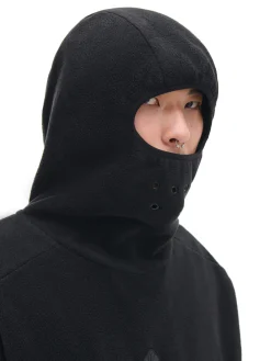 Cropp Bluzy*Czarna polarowa bluza z kapturem