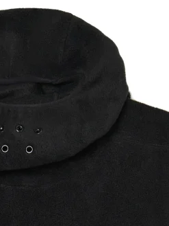 Cropp Bluzy*Czarna polarowa bluza z kapturem