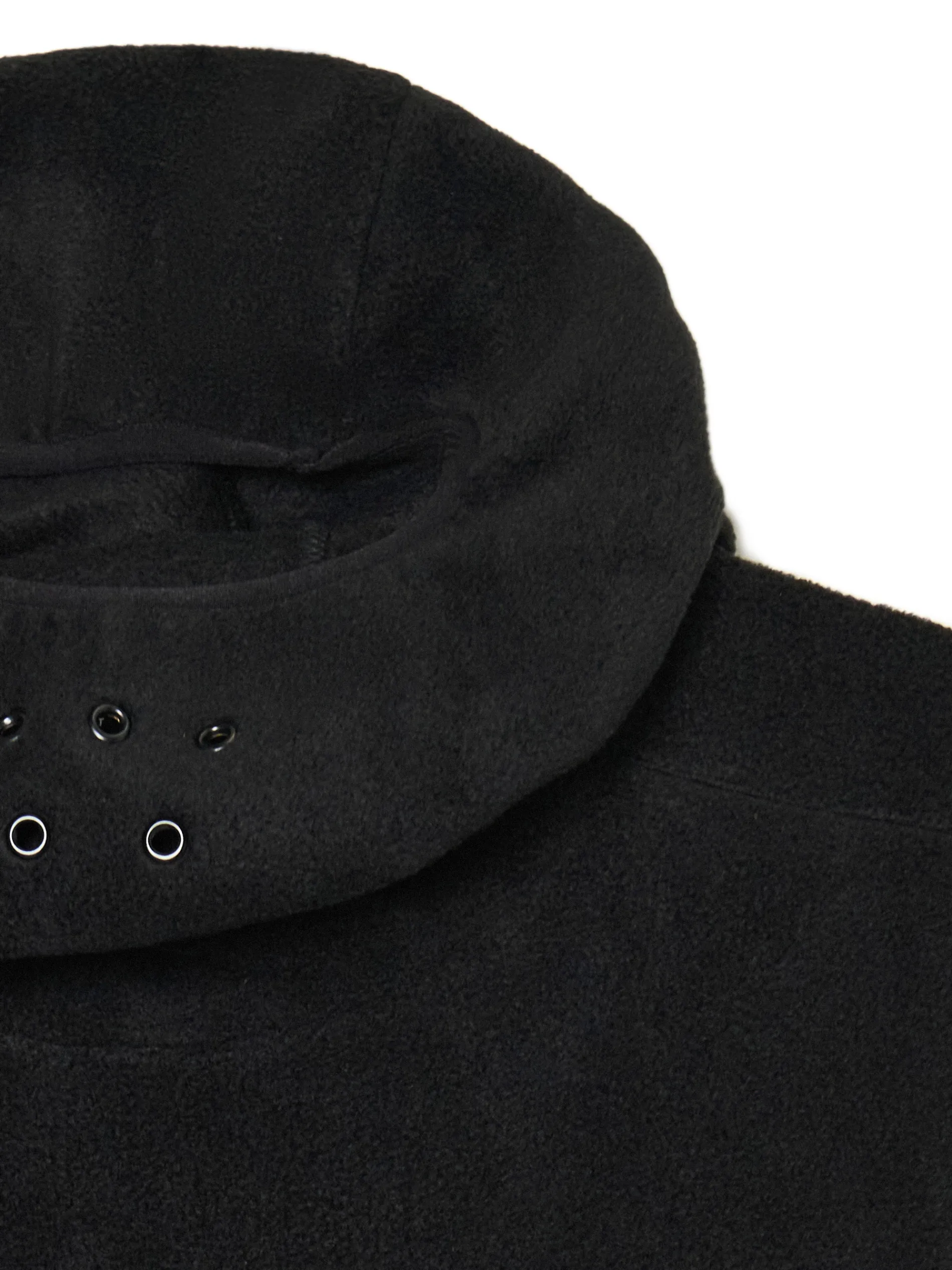 Cropp Bluzy*Czarna polarowa bluza z kapturem