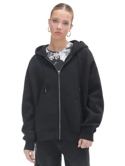 Cropp Bluzy*Czarna rozpinana bluza oversize