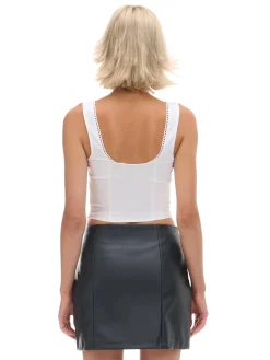 Cropp Spódnice*Czarna spódniczka mini z imitacji skóry