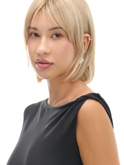 Cropp Sukienki, Kombinezony*Czarna sukienka maxi z marszczeniem