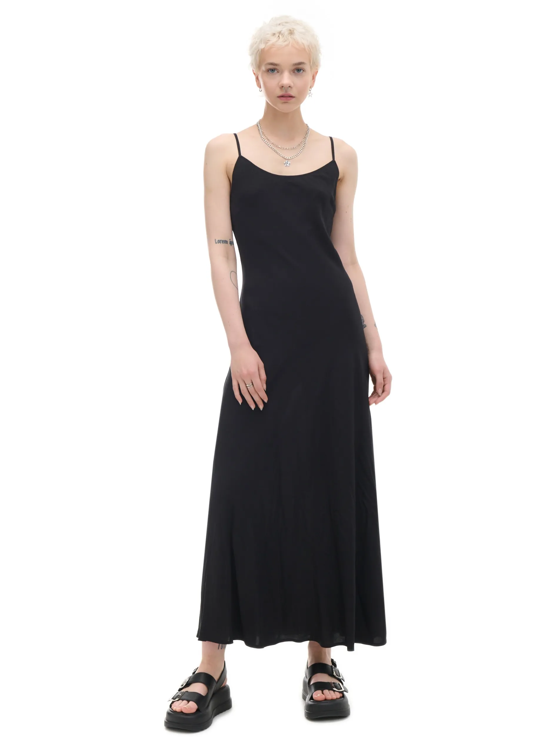 Cropp Sukienki, Kombinezony*Czarna sukienka maxi z wiskozy