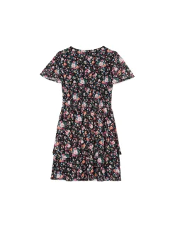 Cropp Sukienki, Kombinezony*Czarna sukienka mini w kwiaty