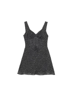 Cropp Sukienki, Kombinezony*Czarna sukienka mini w kwiaty