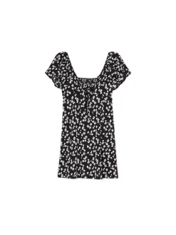 Cropp Sukienki, Kombinezony*Czarna sukienka mini w stokrotki