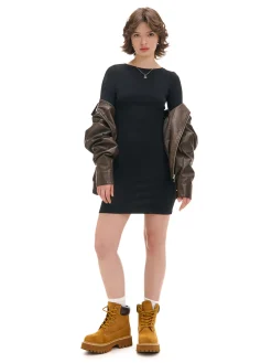 Cropp Sukienki, Kombinezony*Czarna sukienka mini z długimi rękawami