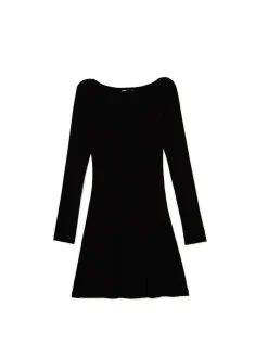 Cropp Sukienki, Kombinezony*Czarna sukienka mini z długimi rękawami