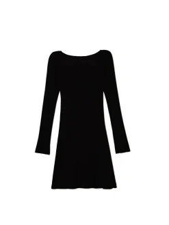 Cropp Sukienki, Kombinezony*Czarna sukienka mini z długimi rękawami