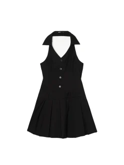 Cropp Sukienki, Kombinezony*Czarna sukienka mini z kołnierzykiem