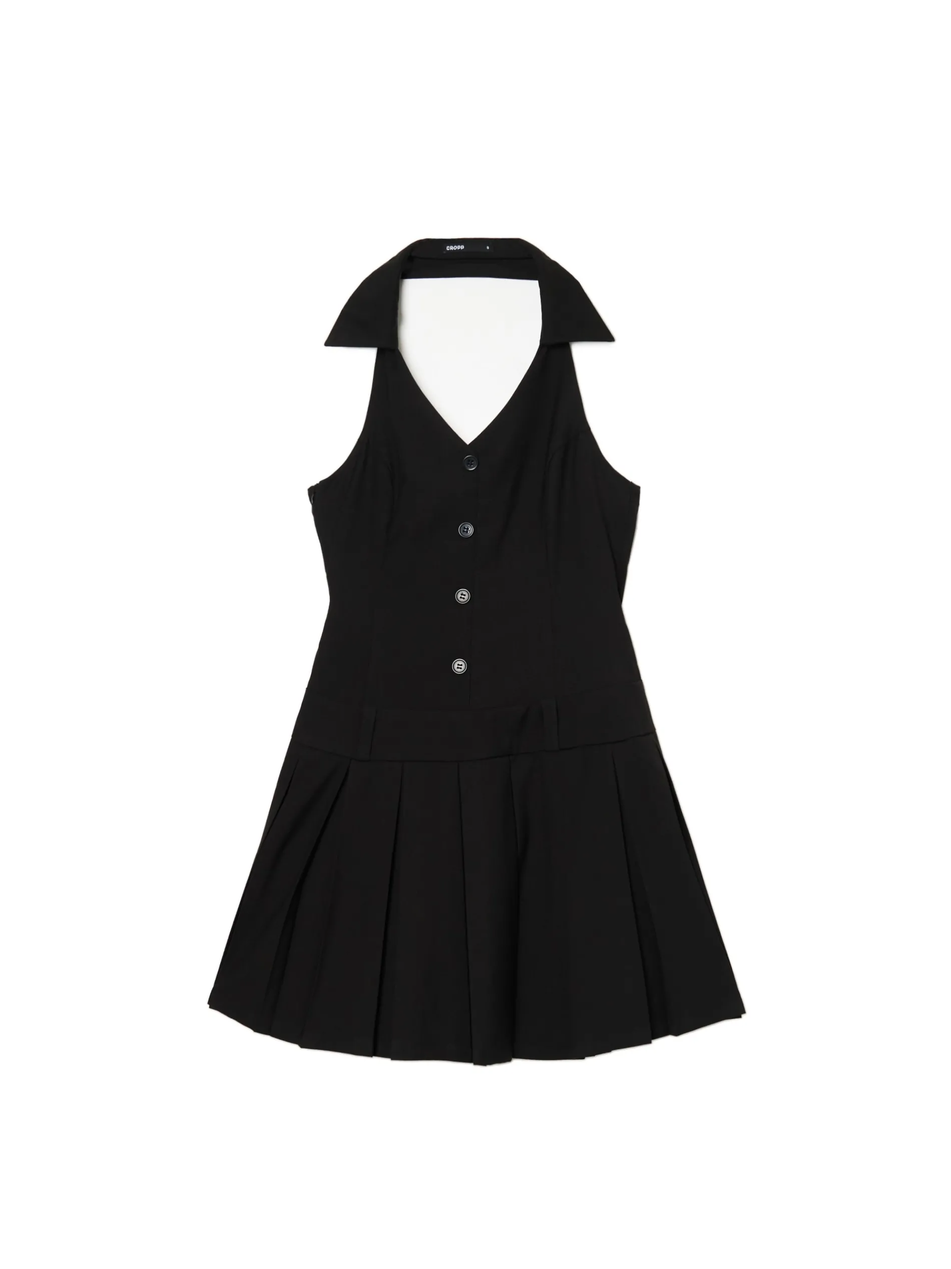 Cropp Sukienki, Kombinezony*Czarna sukienka mini z kołnierzykiem