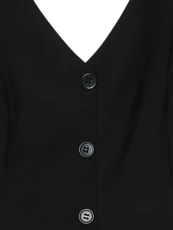 Cropp Sukienki, Kombinezony*Czarna sukienka mini z kołnierzykiem