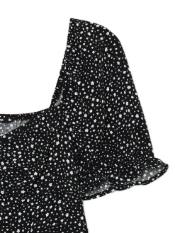 Cropp Sukienki, Kombinezony*Czarna sukienka mini z motywem kwiatowym