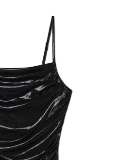 Cropp Sukienki, Kombinezony*Czarna sukienka mini z połyskiem