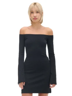 Cropp Sukienki, Kombinezony*Czarna sukienka mini z rękawami flare