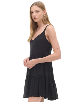 Cropp Sukienki, Kombinezony*Czarna sukienka na ramiączkach