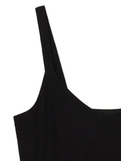 Cropp Sukienki, Kombinezony*Czarna sukienka na ramiączkach