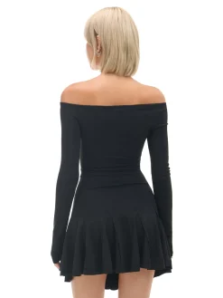 Cropp Sukienki, Kombinezony*Czarna sukienka z długim rękawem