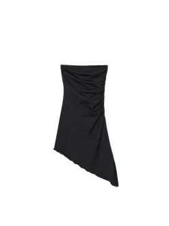 Cropp Sukienki, Kombinezony*Czarna sukienka z ozdobnym marszczeniem