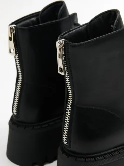 Cropp Botki, Trzewiki*Czarne botki zapinane na zamek