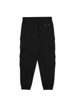 Cropp Spodnie*Czarne dresowe joggery z kieszeniami cargo