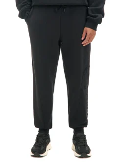Cropp Spodnie*Czarne dresowe joggery z nadrukiem na nogawce