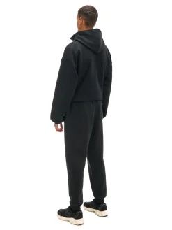 Cropp Spodnie*Czarne dresowe joggery z nadrukiem na nogawce