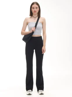 Cropp Spodnie*Czarne dresy typu flare